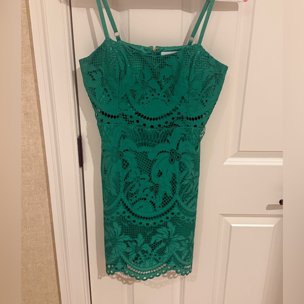 Elegant Green Lace Dress